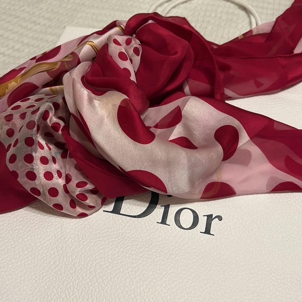 Christian Dior large shawl scarf silk - Picture 9 of 9